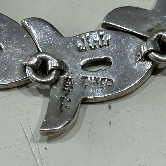 Taxco Mexico inlaid Malachite and Lapis Sterling Silver Bracelet. - Picture 8 of 9